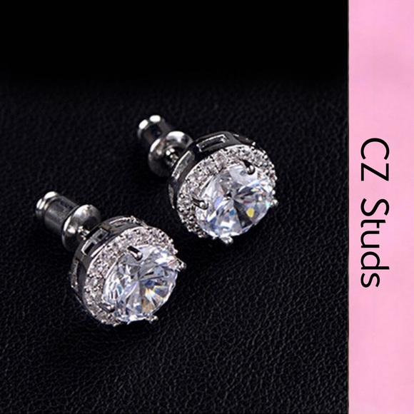 New!!! Brilliant CZ Stud Earrings - Picture 9 of 11